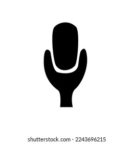 Vector icon single microphone. Isolated from white background.