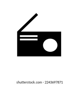 Icono vector de radio simple con estilo antiguo.