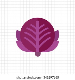 Vector icon of single red cabbage head