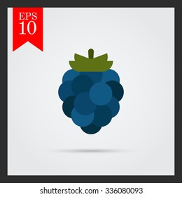 Vector icon of single ripe fresh blackberry
