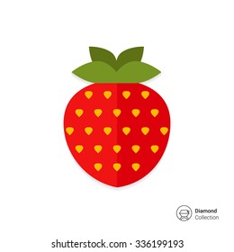 Vector icon of single ripe fresh strawberry