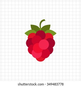 Vector icon of single ripe fresh raspberry
