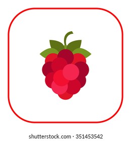 Vector icon of single ripe fresh raspberry