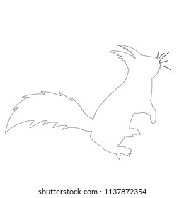 vector, icon, sketch, outline of squirrel