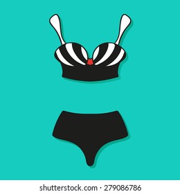 vector icon with a sketch of womens bikini
