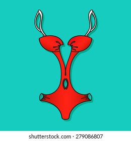 vector icon with a sketch of womens bikini