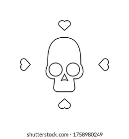 Vector icon skull, contour flat style