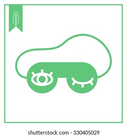 Vector icon of sleep mask with eyes print