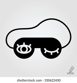 Vector icon of sleep mask with eyes print