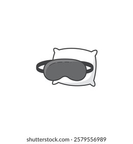 Vector icon: Sleep mask and pillow for a good night's rest