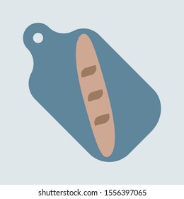 Vector icon of slicing board with bread loaf.