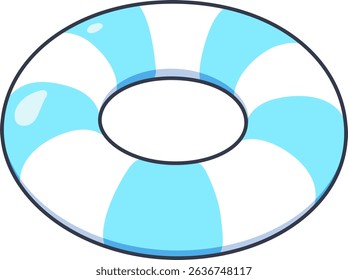 Vector icon of a slightly tilted lifebuoy, perfect for summer, water play, and beach designs.