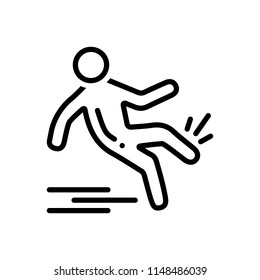 Vector icon for slip and fall