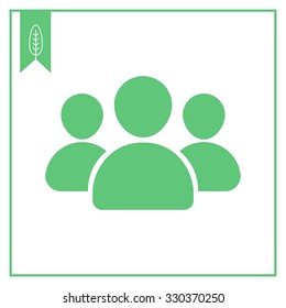 Vector icon of small group of people silhouettes