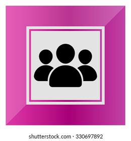 Vector icon of small group of people silhouettes