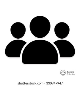 Vector icon of small group of people silhouettes