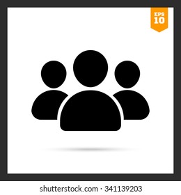 Vector Icon Of Small Group Of People Silhouettes