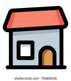 
Vector icon of a small hut
