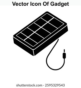 Vector Icon of a Small Portable Solar Panel Gadget for Charging Devices