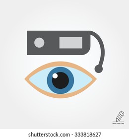 Vector icon of smart glasses and human eye
