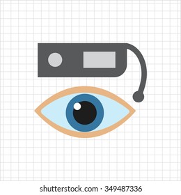 Vector icon of smart glasses and human eye