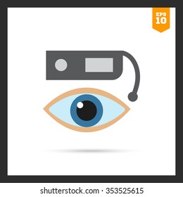 Vector icon of smart glasses and human eye