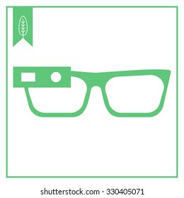 Vector icon of smart glasses mounted on spectacles