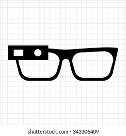 Vector icon of smart glasses mounted on spectacles