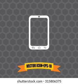 Vector Icon of Smart Phone on Dark Gray Background. Eps.10.