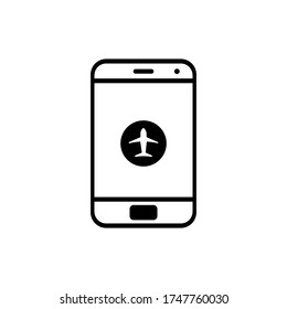 Vector icon of smartphone aeroplane mode