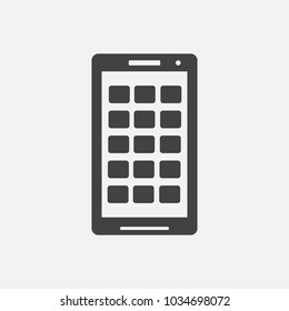 Vector icon of smartphone with icons