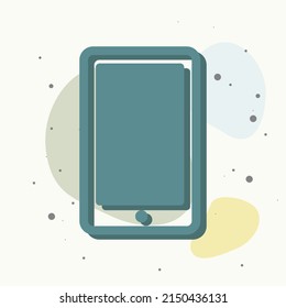 Vector icon of smartphone with icon on multicolored background. Layers grouped for easy editing illustration. For your design.