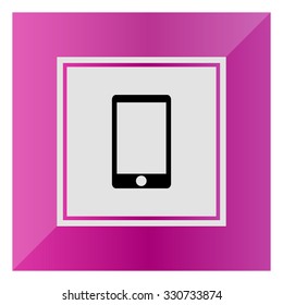 Vector icon of smartphone silhouette with blank screen