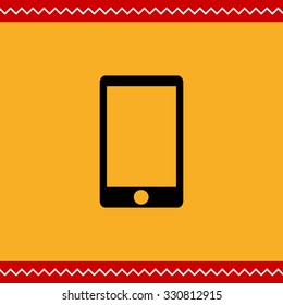 Vector icon of smartphone silhouette with blank screen