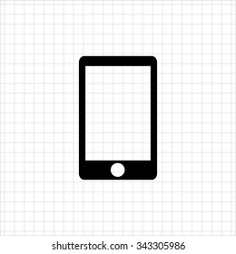 Vector icon of smartphone silhouette with blank screen