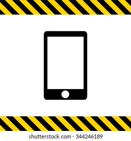 Vector icon of smartphone silhouette with blank screen