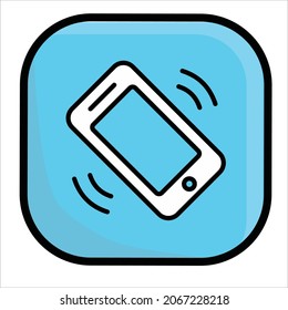 Vector icon of smartphone vibrating