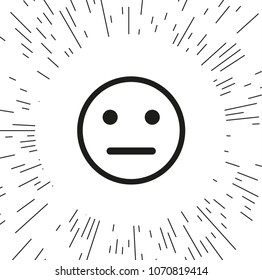 vector icon smile against the background of the rays