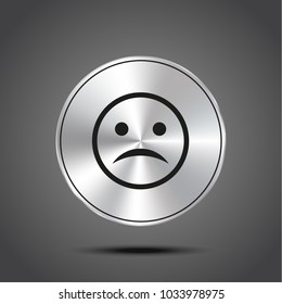 vector icon smile metallic isolated on dark background