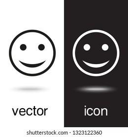 vector icon smile on black and white background