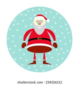 Vector icon of smiling Santa Claus on a blue background