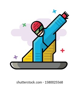 Vector icon of Snowboarder jumping