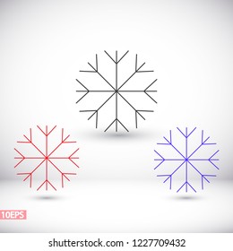 Vector icon snowflake 10 EPS