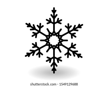 Vector icon snowflake 10 EPS. snowflake winter of black isolated silhouette on white background.
