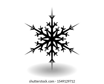 Vector icon snowflake 10 EPS. snowflake winter of black isolated silhouette on white background.