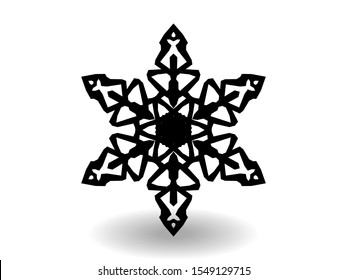 Vector icon snowflake 10 EPS. snowflake winter of black isolated silhouette on white background.