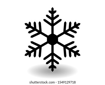 Vector icon snowflake 10 EPS. snowflake winter of black isolated silhouette on white background.