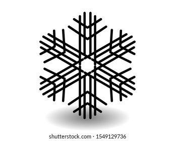 Vector icon snowflake 10 EPS. snowflake winter of black isolated silhouette on white background.