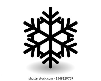 Vector icon snowflake 10 EPS. snowflake winter of black isolated silhouette on white background.