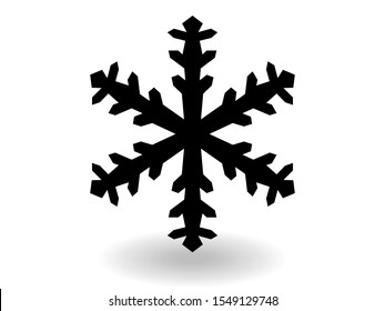 Vector icon snowflake 10 EPS. snowflake winter of black isolated silhouette on white background.